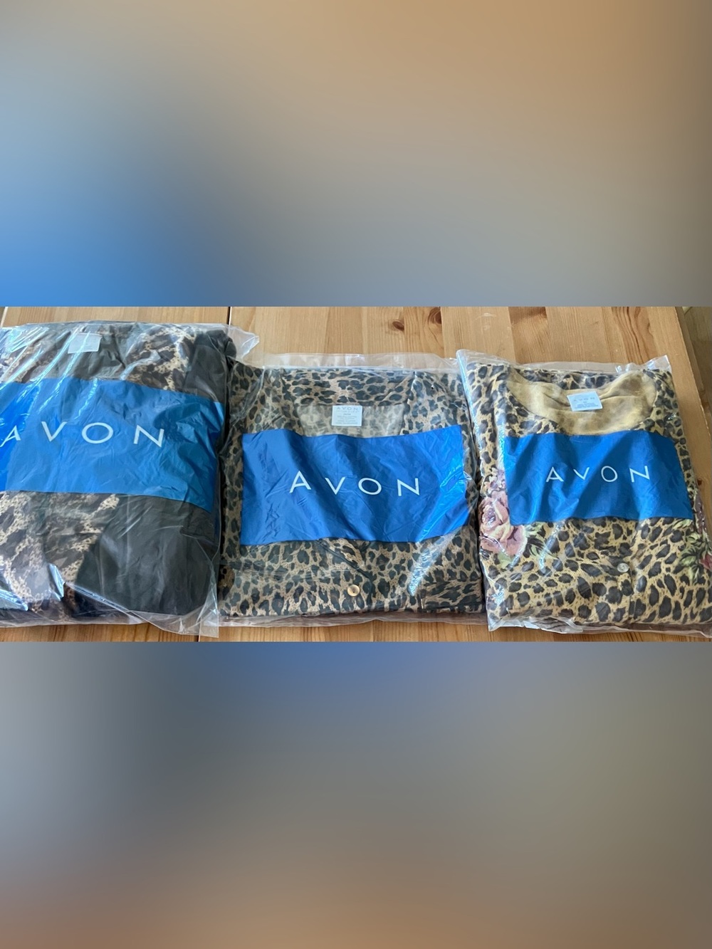 NEW Avon Leopard Print Lot of 4 Robe, Nightshirt, Slippers & Top size  2X/3X